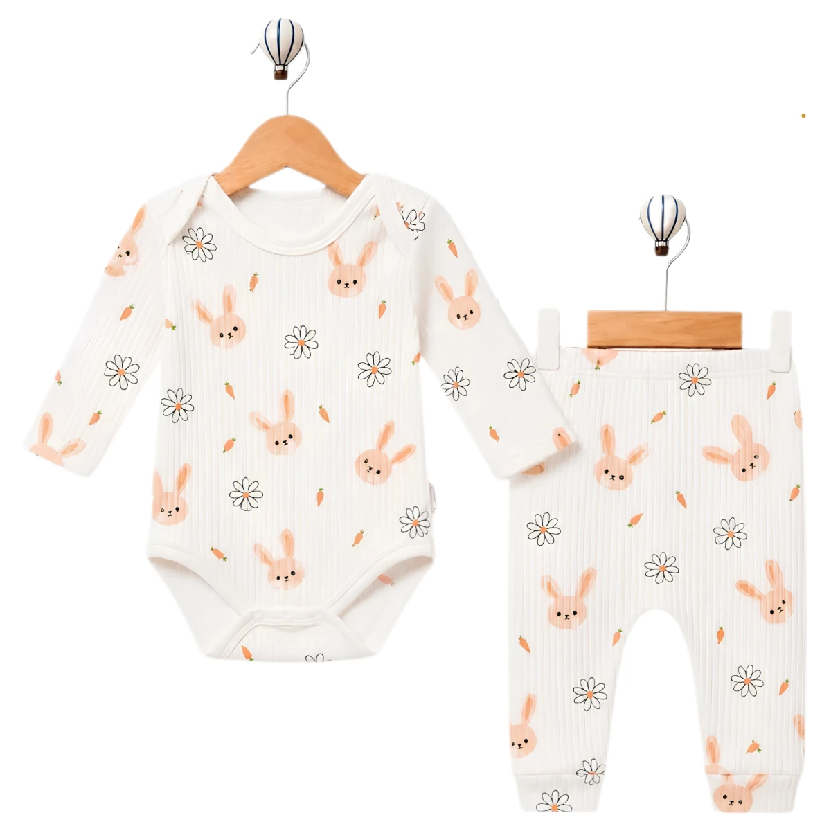 TAVŞANCIK PAMUKLU BADİLİ 2 Lİ BEBE TAKIM 50176