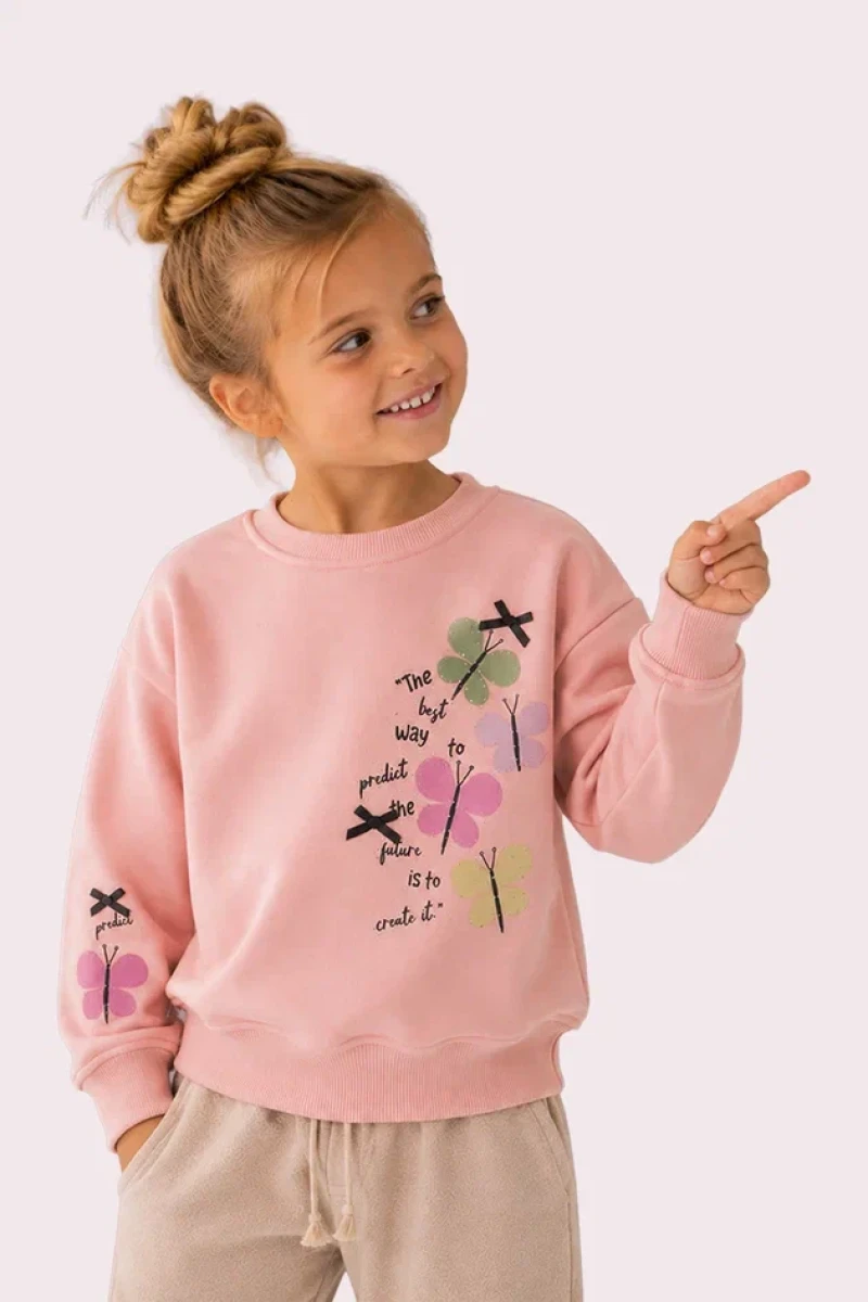 THE BEST BUTTERFLY 3 İP KIZ ÇOCUK SWEAT R26657