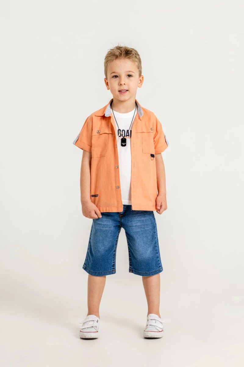 THE GOAL BASKILI GÖMLEKLİ ERKEK ÇOCUK 3 LÜ TAKIM 3864