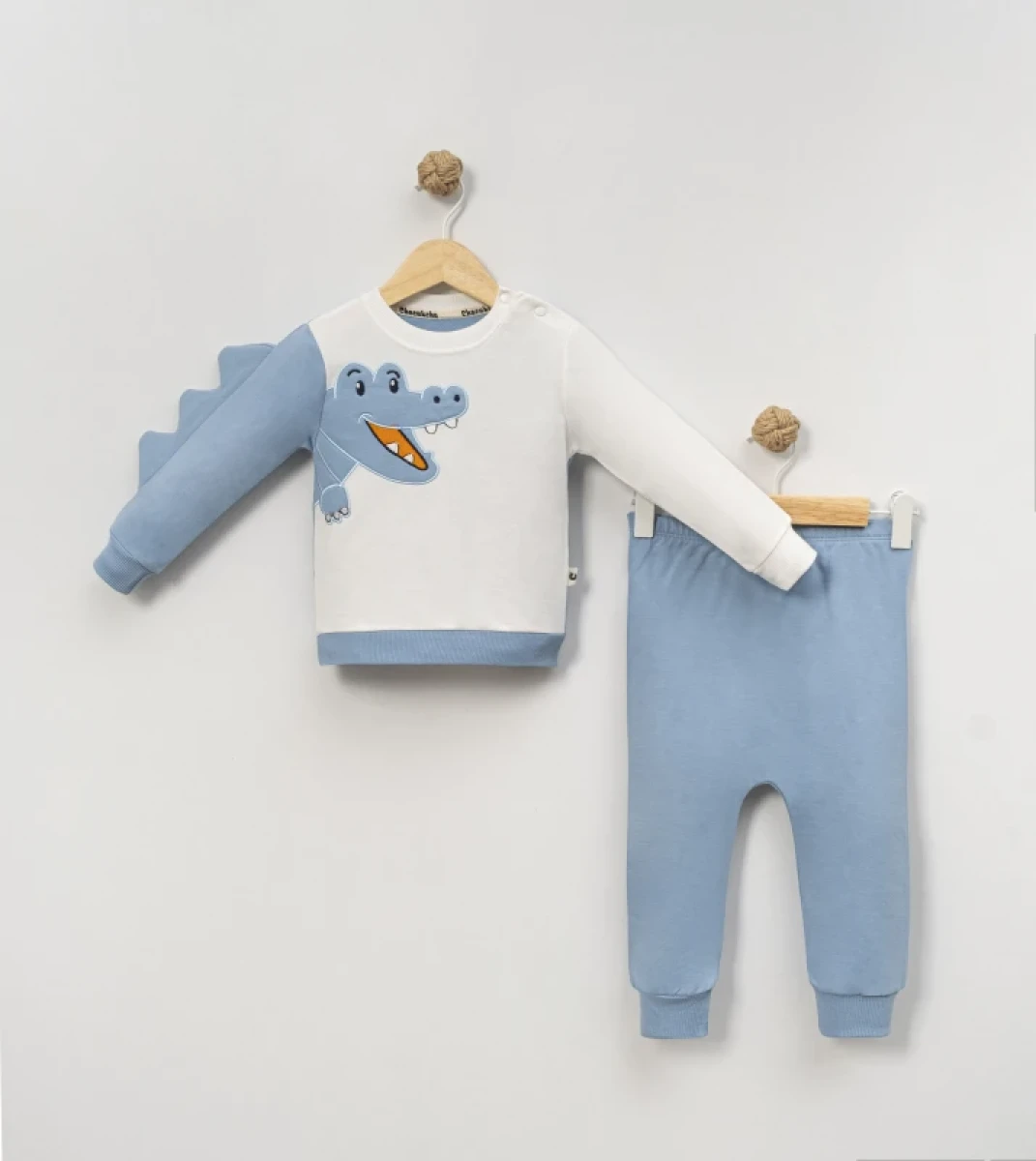 TİMSAH FİGÜRLÜ PENYE 2 Lİ ERKEK BEBE TAKIM 3088