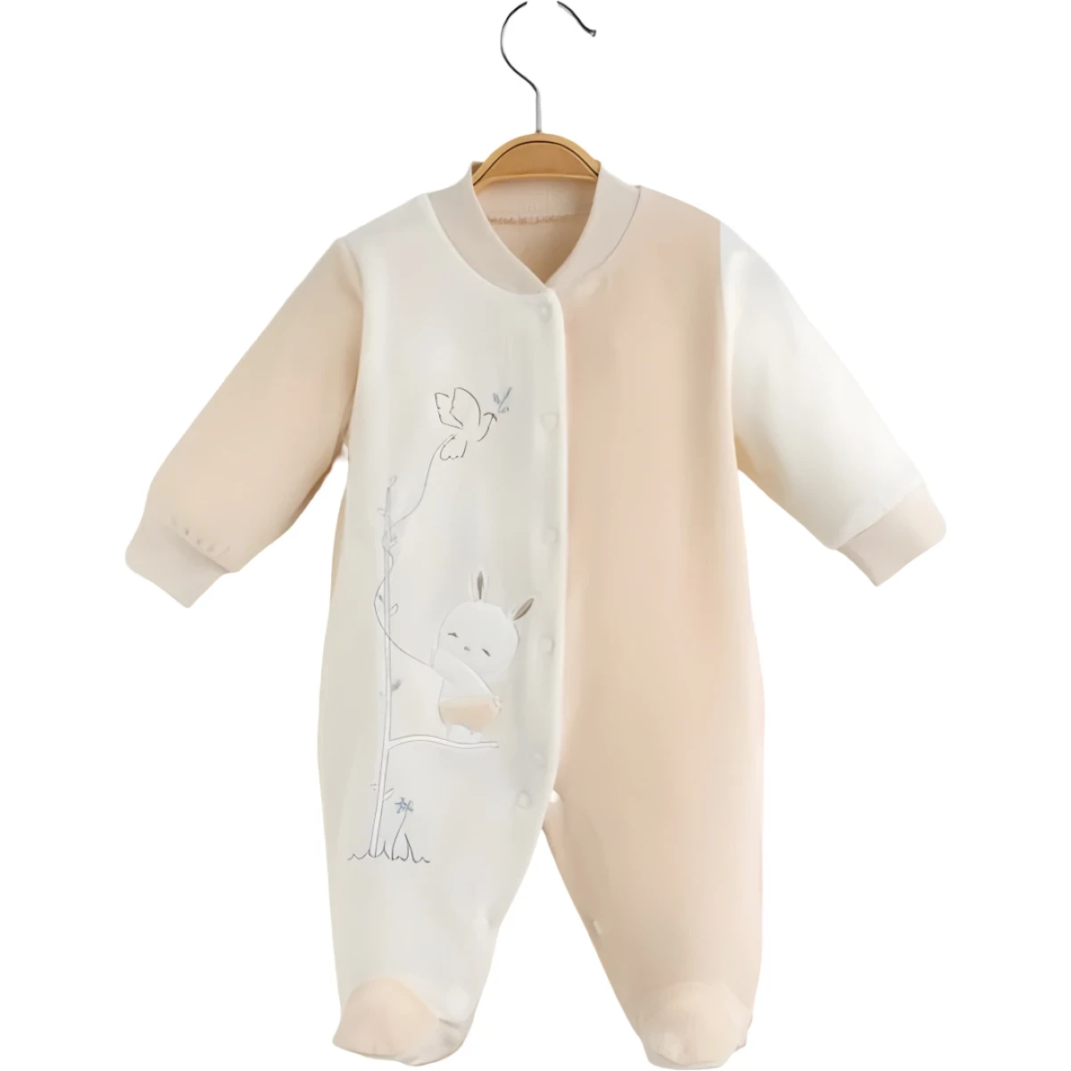 TIRMANAN TAVŞAN KADİFE BEBE TULUM 8203