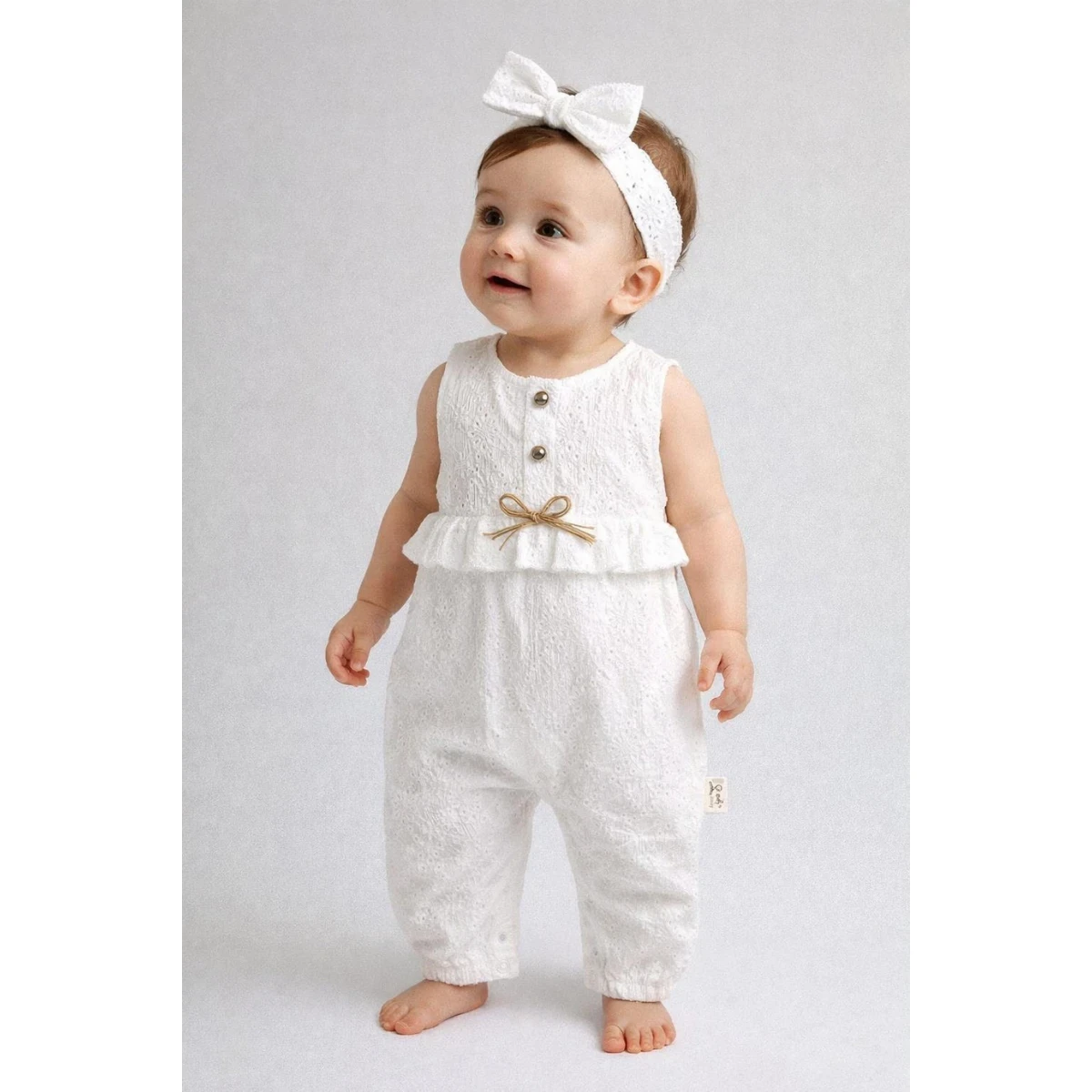 TOP DÜĞMELİ KIZ BEBE TULUM 0091