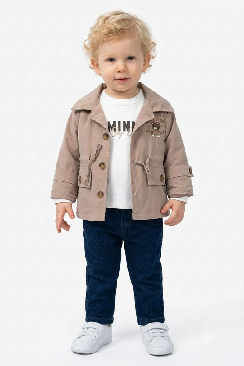 TRENÇKOT 3 LÜ ERKEK BEBE TAKIM 3903