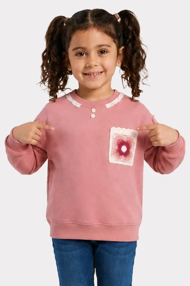 TRİKO CEPLİ 2 İP KIZ ÇOCUK SWEAT R26641