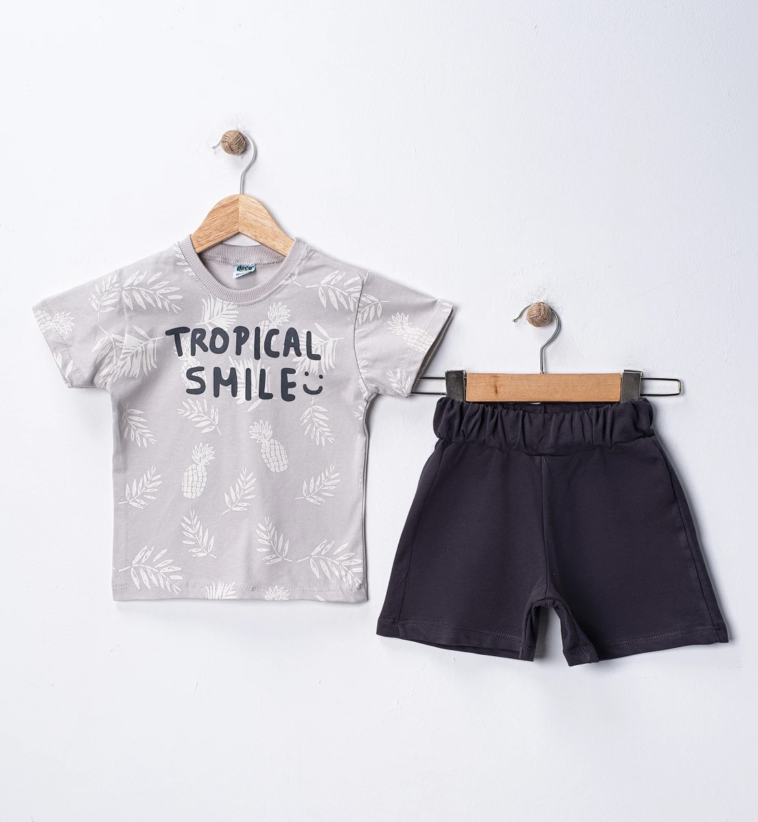 TROPICAL SMILE BASKILI ŞORTLU ERKEK ÇOCUK TAKIM 27006
