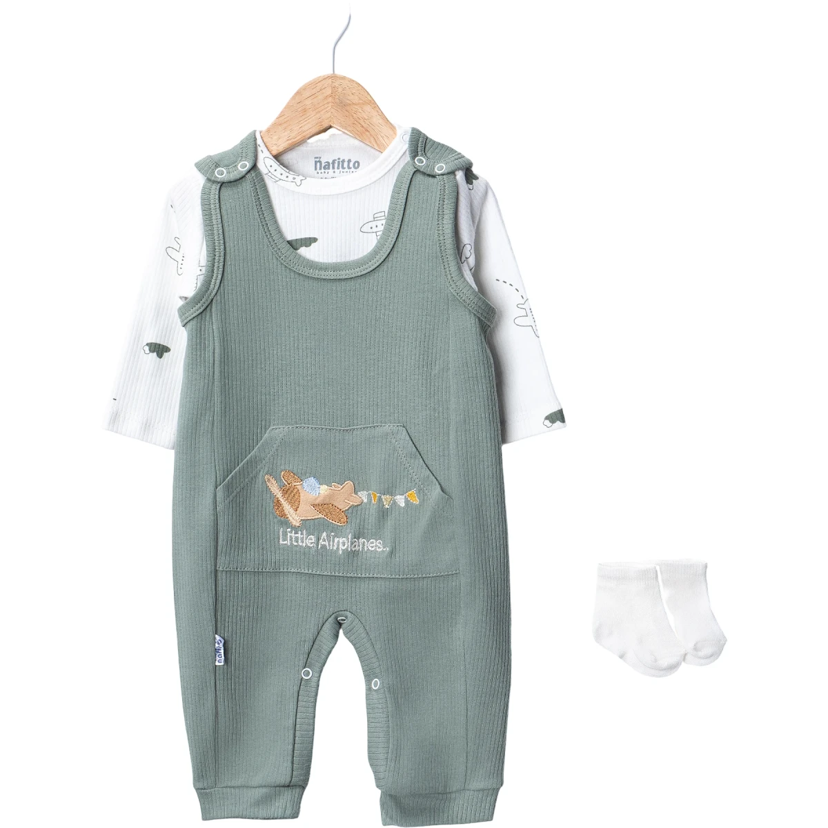 UÇAKLI DESEN ERKEK BEBE 2 Lİ TULUM 1483