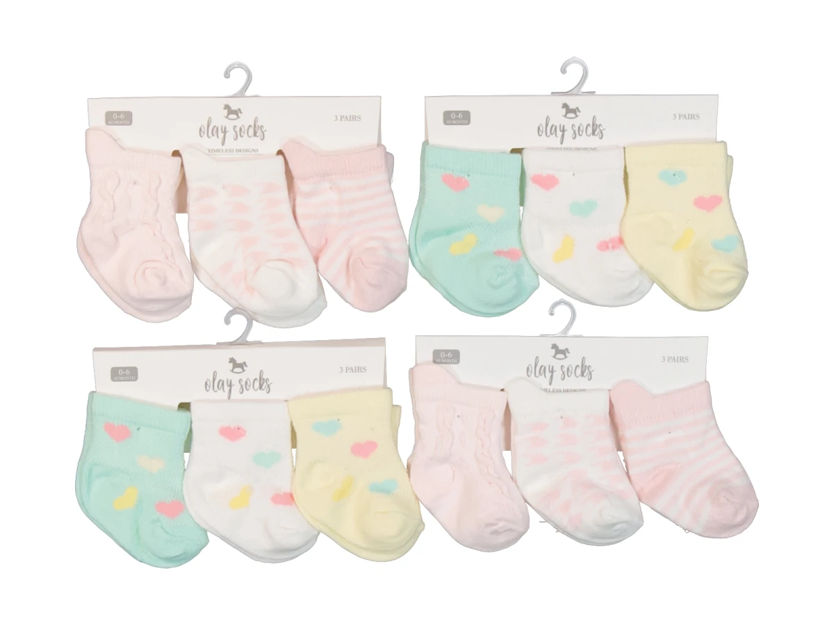 ÜÇLÜ KIZ BEBE SOKET ÇORAP (12*3LÜ) 0048