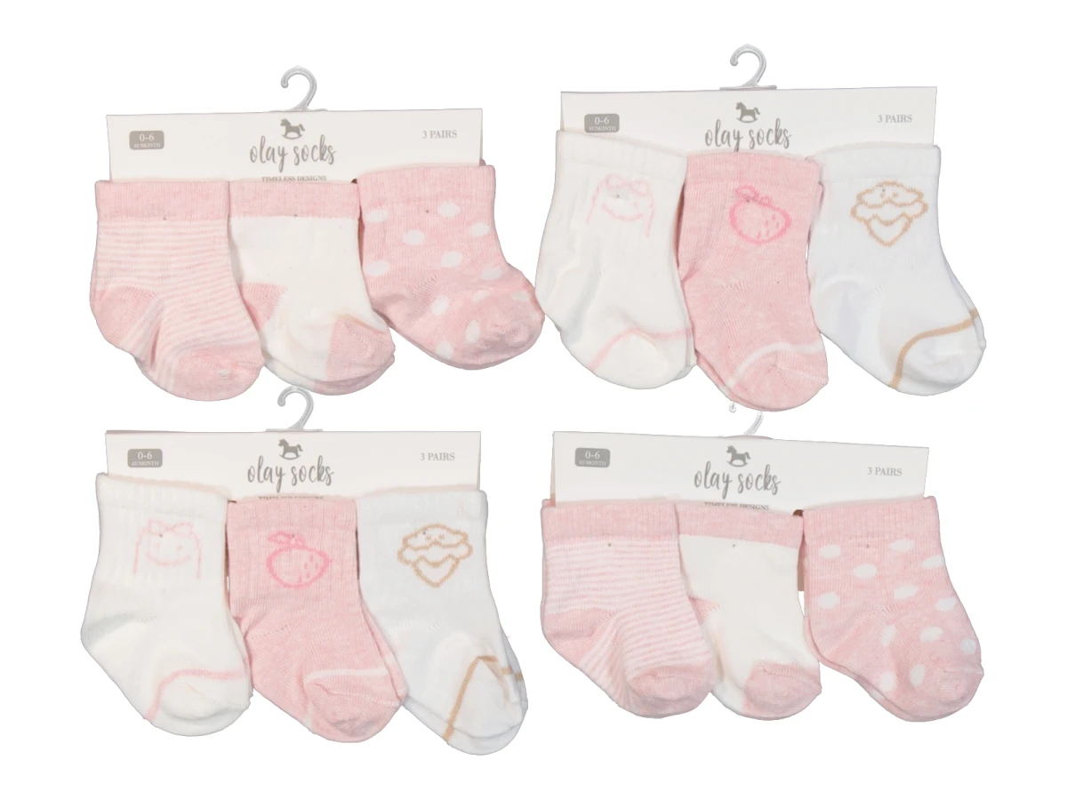 ÜÇLÜ KIZ BEBE SOKET ÇORAP (12*3LÜ) 0050