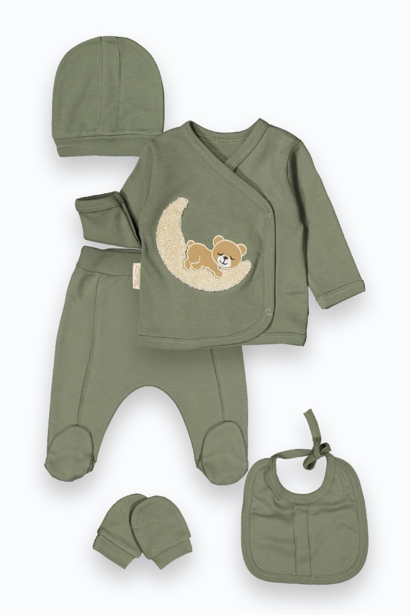 UYUYAN AYILI 5 Lİ ERKEK BEBE ZIBIN SET 6203