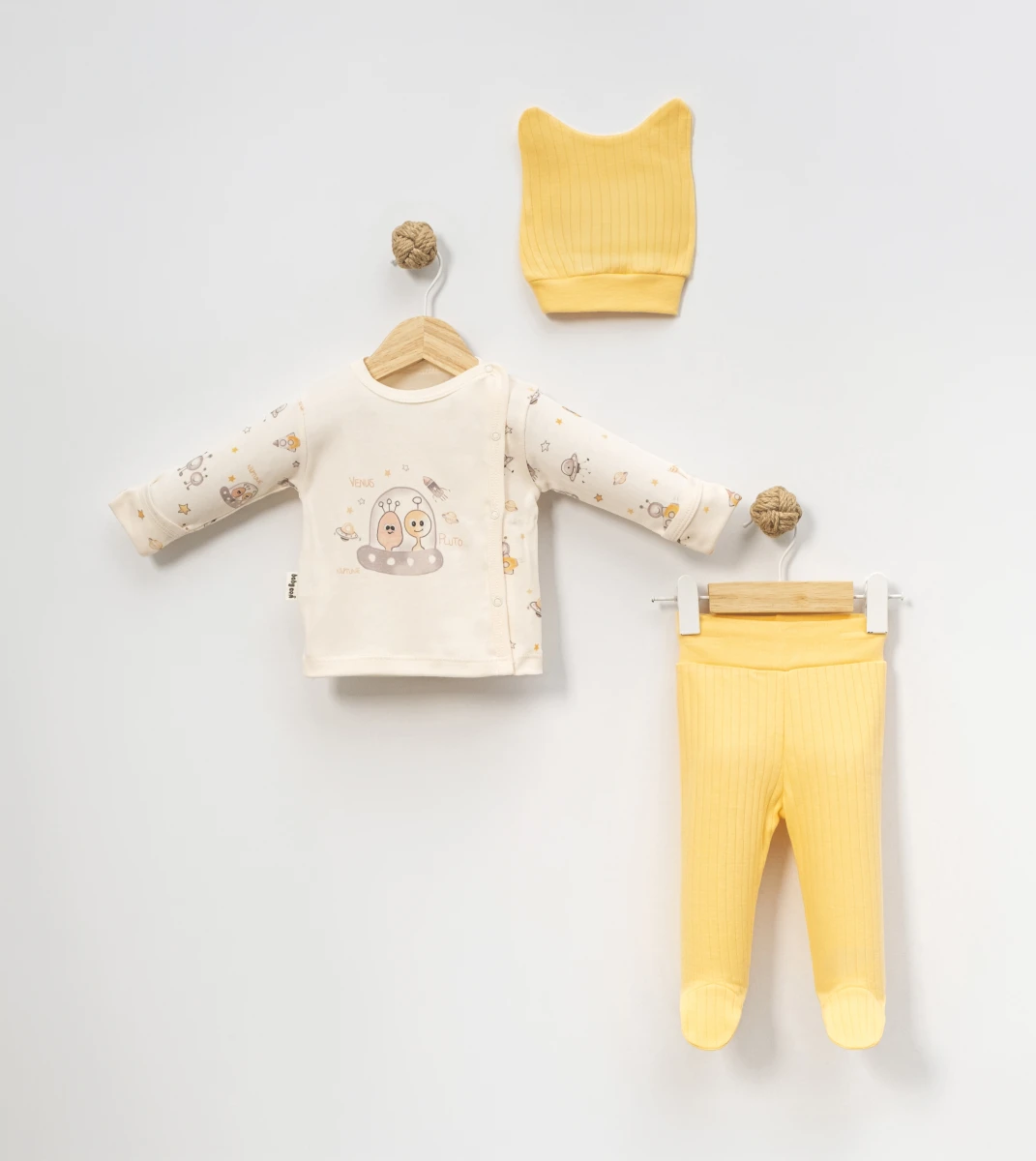 UZAYLI BASKILI ERKEK BEBE 3 LÜ TAKIM 9454