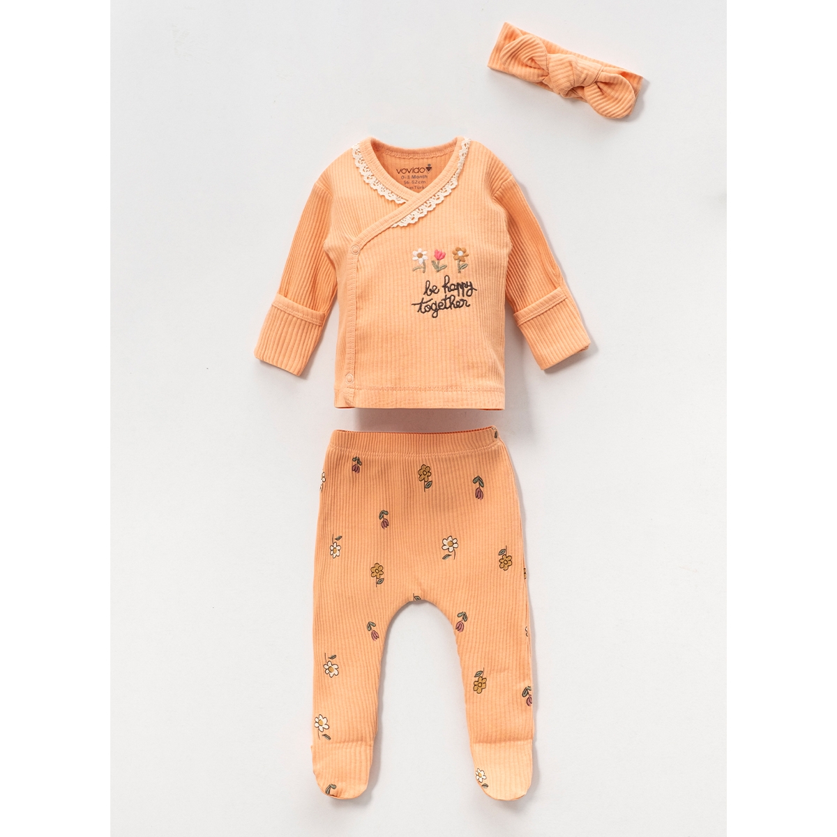 V2722 YENİDOĞAN BE HAPPY PAPATYA NAKIŞLI TAKIM