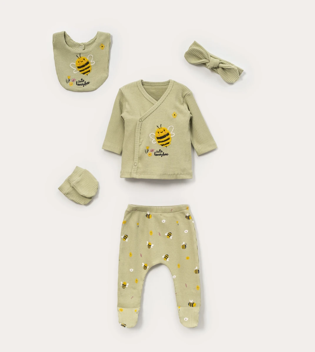 ARI NAKIŞLI BEŞLİ BEBE ZIBIN SET 53034