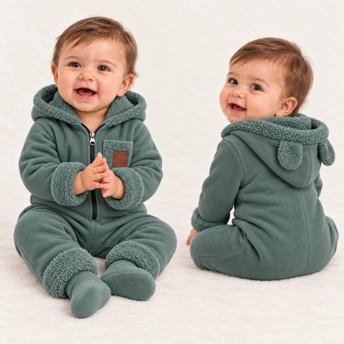 WELSOFT KAPÜŞONLU ERKEK BEBE TULUM 71207