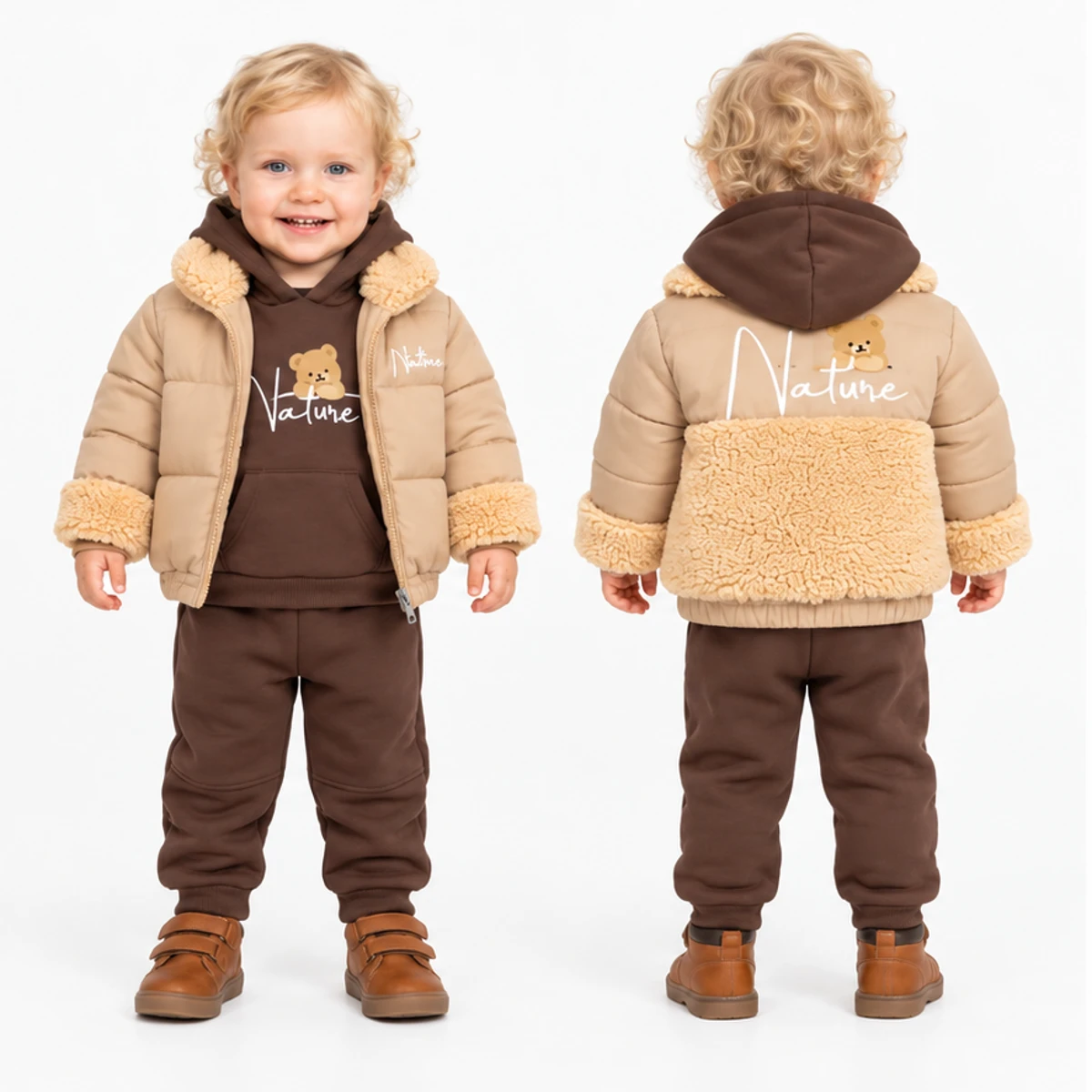 WELSOFT NATURE AYICIKLI 3 LÜ ERKEK BEBE TAKIM 2709