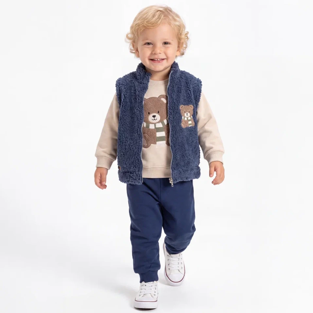 WELSOFT YELEKLİ 3 İP ERKEK BEBE TAKIM 57051