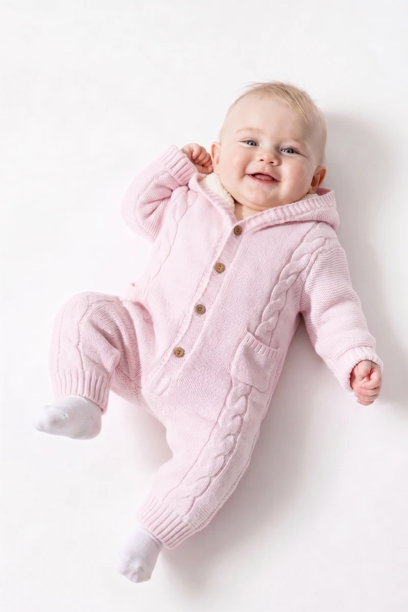 WELSOFTLU TRİKO CEPLİ BEBE TULUM 1090