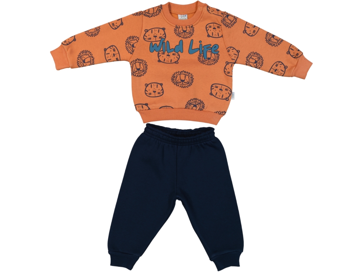 WILD LIFE BASKILI 3 İP ERKEK BEBE TAKIM 25929