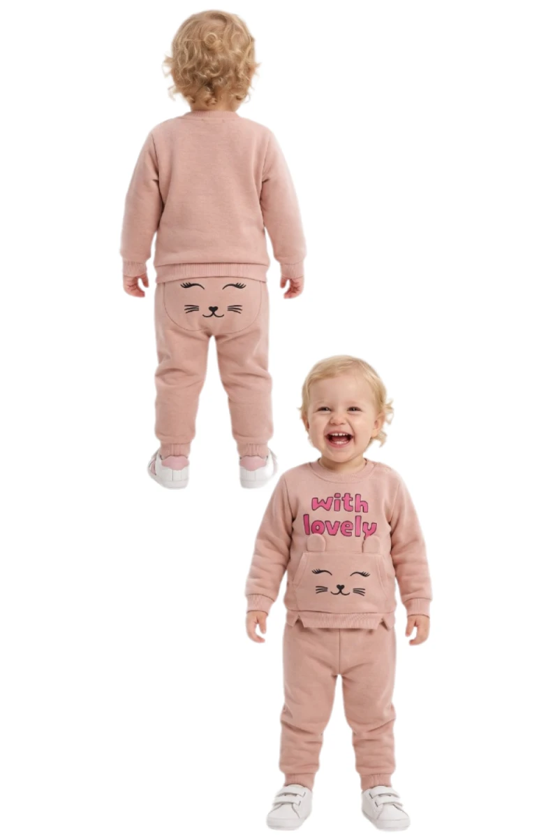 WİTH LOVELY BASKILI 3 İP KIZ ÇOCUK TAKIM 26757