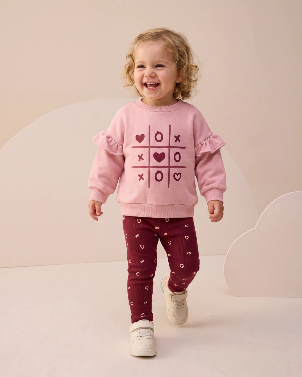 XOX KALPLİ  KIZ BEBE TAKIM 26201