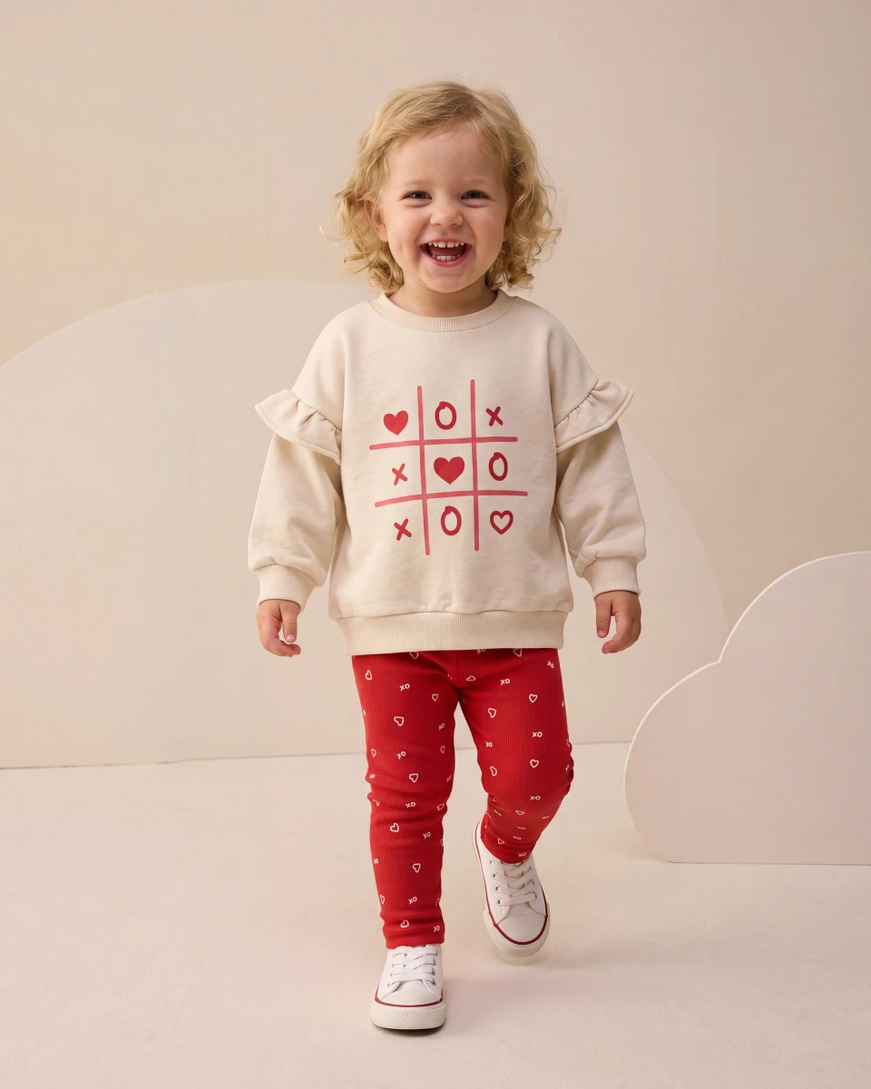 XOX KALPLİ  KIZ BEBE TAKIM 26201