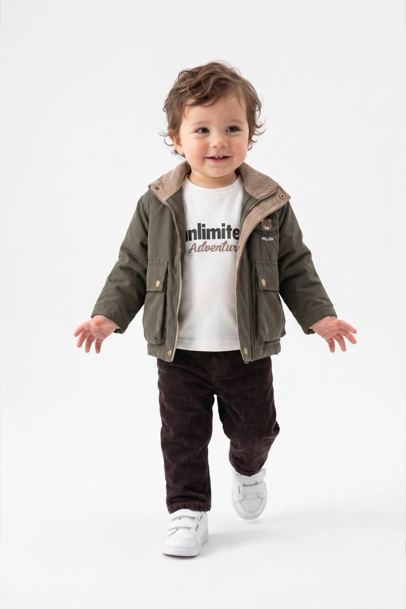 TRENÇKOT 3 LÜ ERKEK BEBE TAKIM 3912
