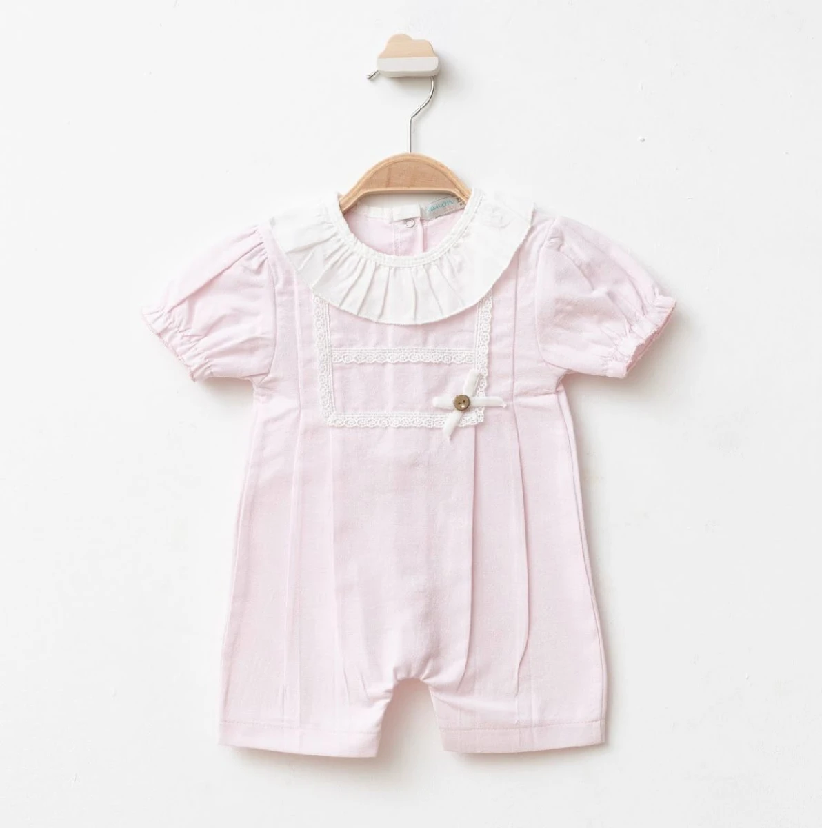 YAKASI FIRFIRLI ŞERİTLİ KIZ BEBE TULUM 7839