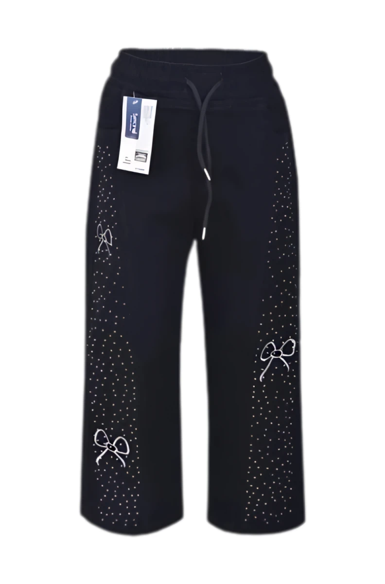 YANI TAŞLI NAKIŞLI PAMUKLU KIZ ÇOCUK KOT PANTALON 57694