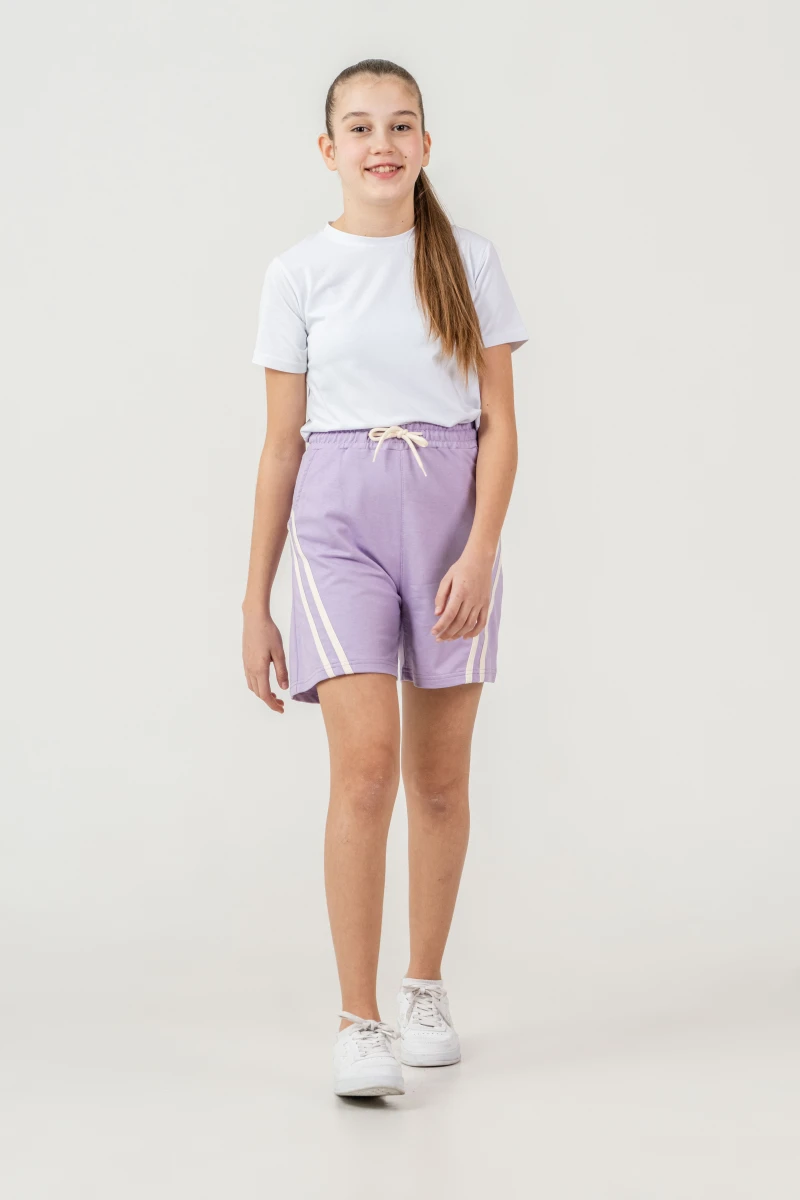 YANLARI BİYE DETAYLI KIZ ÇOCUK KAPRİ 82192