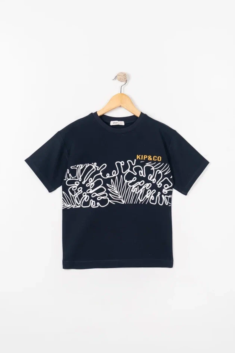 YAPRAK BASKILI ERKEK ÇOCUK T-SHIRT 7309