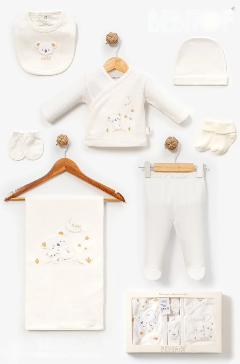 YAVRULU KOALA NAKIŞLI 7 Lİ BEBE ZIBIN SETİ 13000