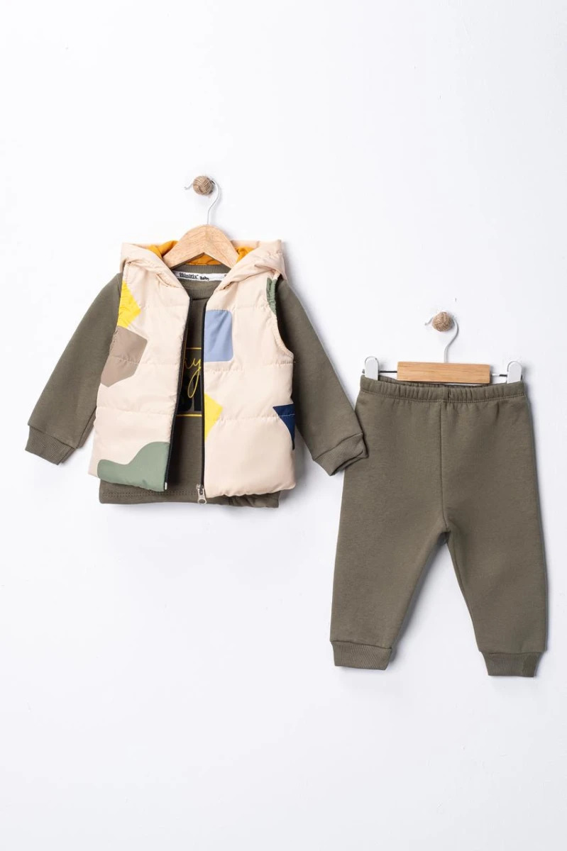 YELEKLİ 3 İP ERKEK BEBE TAKIM 26208