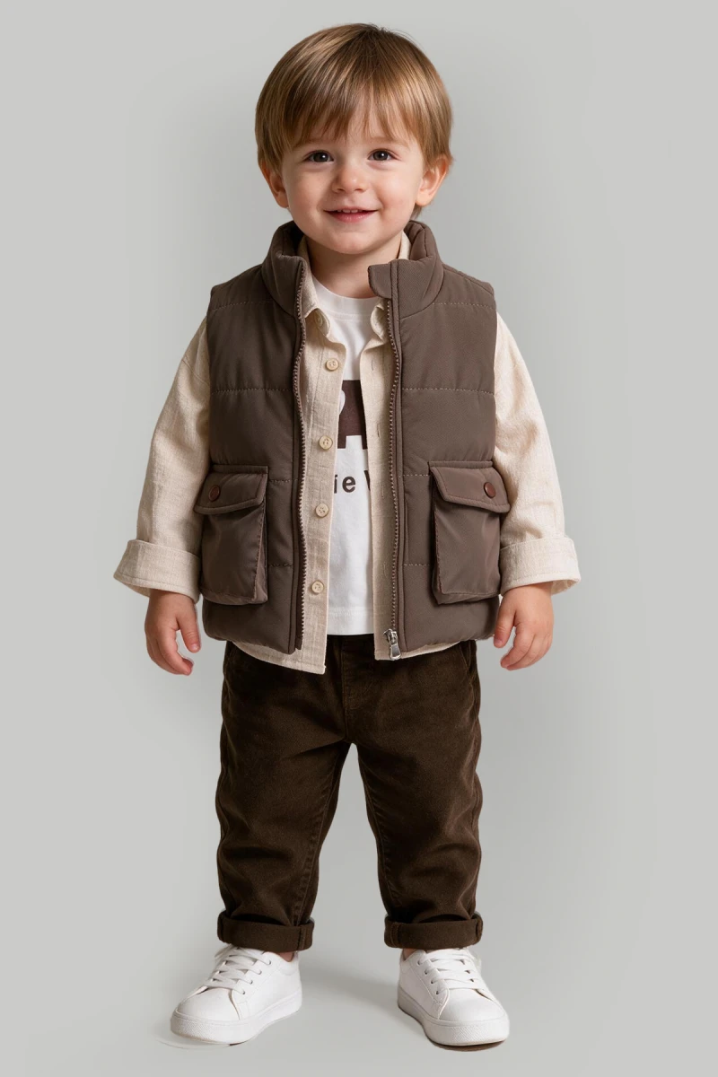 YELEKLİ 4 LÜ ERKEK BEBE TAKIM 16175