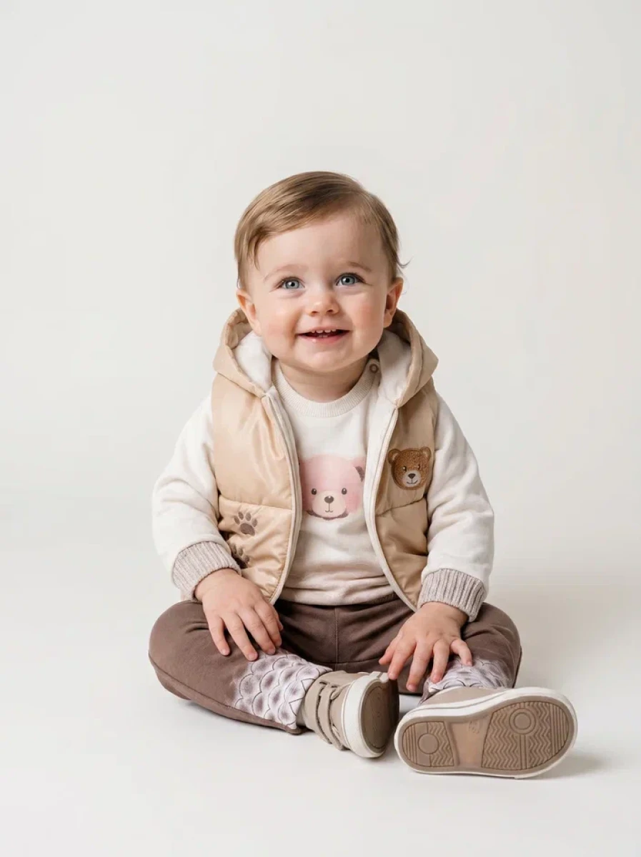 YELEKLİ 3 LÜ ERKEK BEBE TAKIM 5271