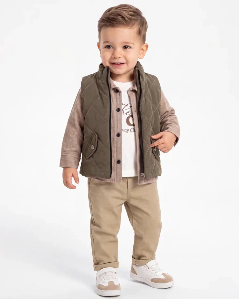YELEKLİ 4 LÜ ERKEK BEBE TAKIM 3011