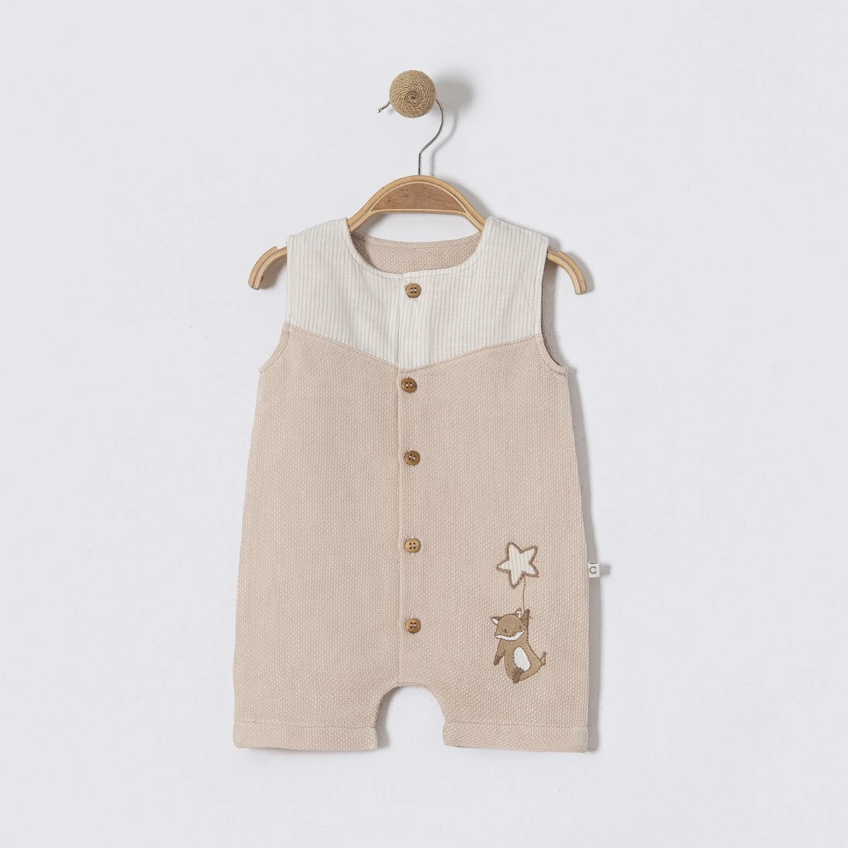 YILDIZLI TİLKİ NAKIŞLI ERKEK BEBE TULUM 2896