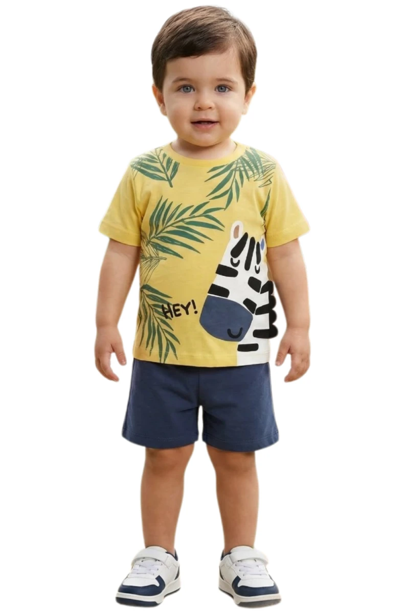 ZEBRA BASKILI PENYE ERKEK BEBE TAKIM 26290
