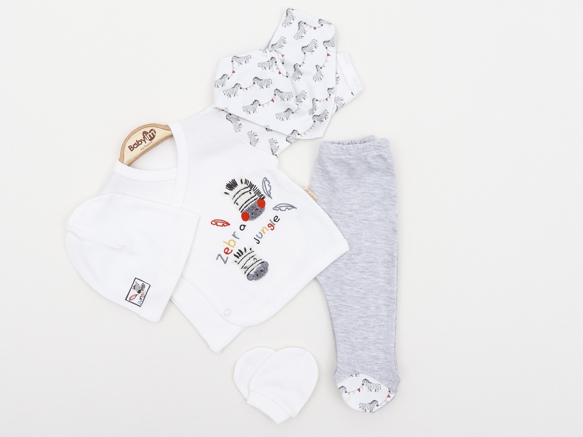ZEBRA NAKIŞLI 5 Lİ BEBE ZIBIN TAKIM 2301