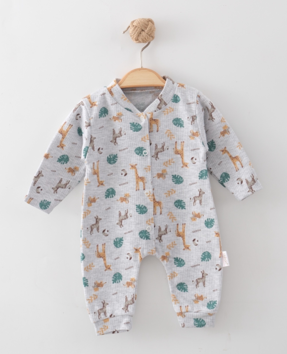 ZÜRAFA BASKILI MANŞETLİ BEBE TULUM 1958