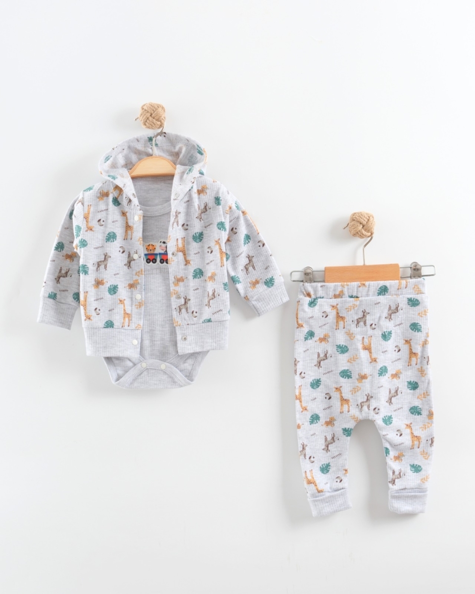 ZÜRAFA BASKILI PENYE 3 LÜ BEBE TAKIM 1226