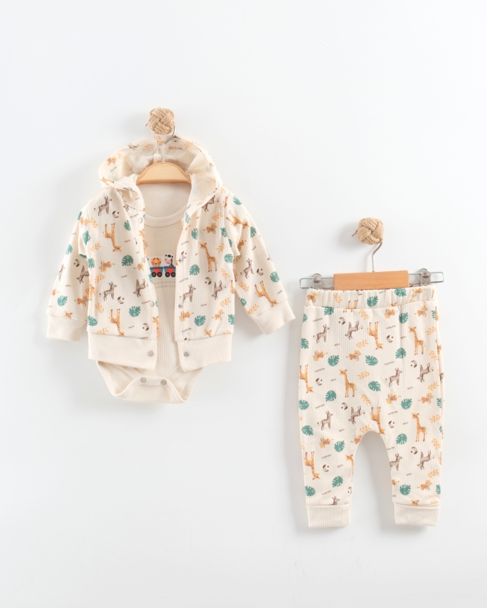 ZÜRAFA BASKILI PENYE 3 LÜ BEBE TAKIM 1226