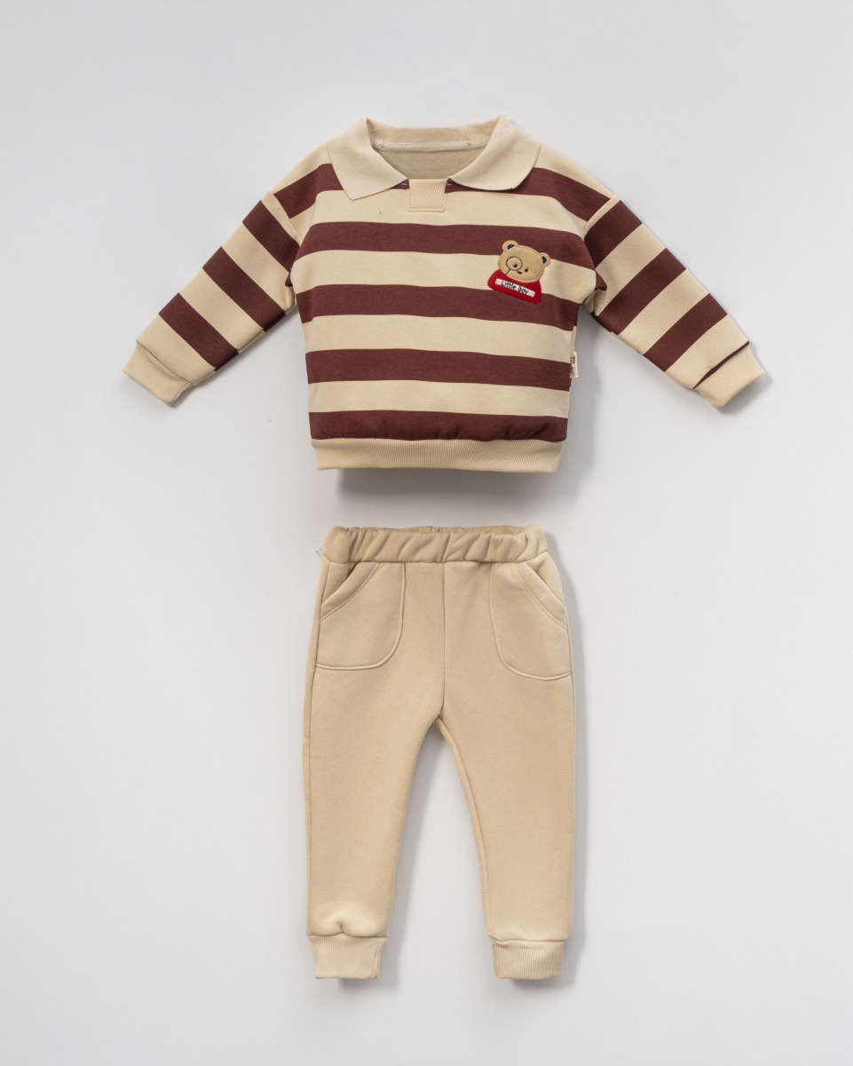 LİTTLE BEAR AYI NAKIŞLI VE ÇİZGİLİ İKİLİ 3 İP TAKIM 2924