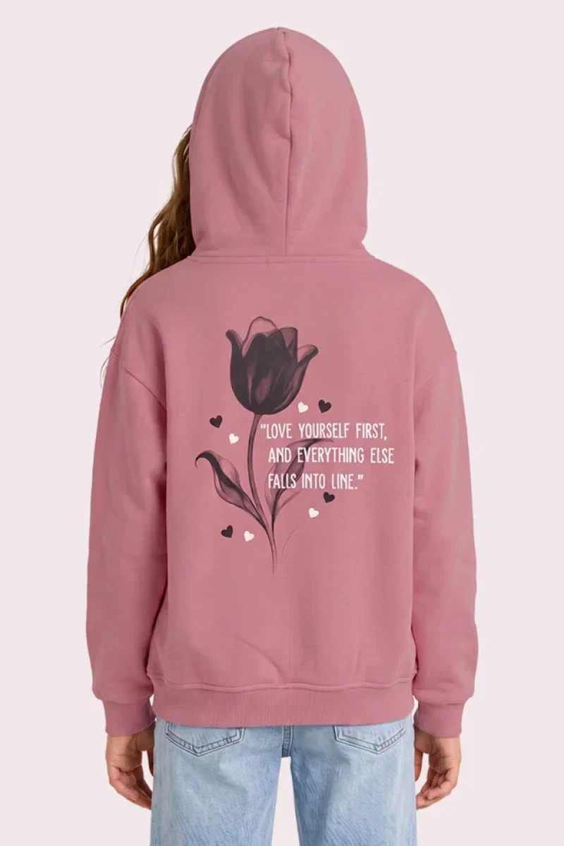 KAPÜŞONLU GÜLLÜ 3 İP KIZ ÇOCUK SWEAT R26867
