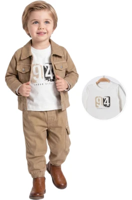 94 YAZILI ERKEK BEBE 3 LÜ TAKIM 1366