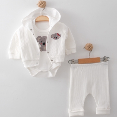 AKORT KOALA NAKIŞLI 3'LÜ KIZ BEBE TAKIM 1239