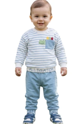 ALLIGATOR NAKIŞLI ERKEK BEBE TAKIM 26818