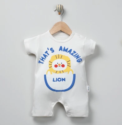 AMAZİNG LİON BASKILI YAZLIK ERKEK BEBE TULUM 447