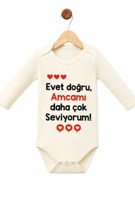 AMCAMI DAHA ÇOK SEVİYORUM BASKILI PAMUKLU BADİ 3268