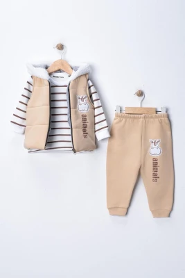 ANİMALS YELEKLİ 3 İP ERKEK BEBE TAKIM 26217