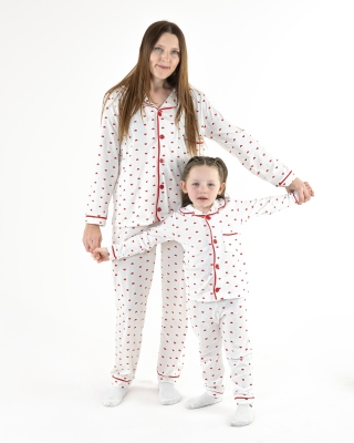 ANNE-KIZ KALP BASKILI PİJAMA TAKIM 3001