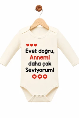 ANNEMİ DAHA ÇOK SEVİYORUM BASKILI PAMUKLU BADİ 3260